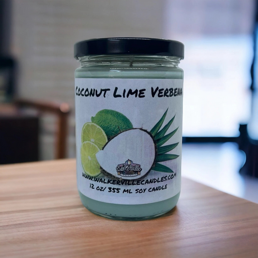 Coconut Lime Verbena 100% Coconut Soy Eco-friendly 12 oz Candle