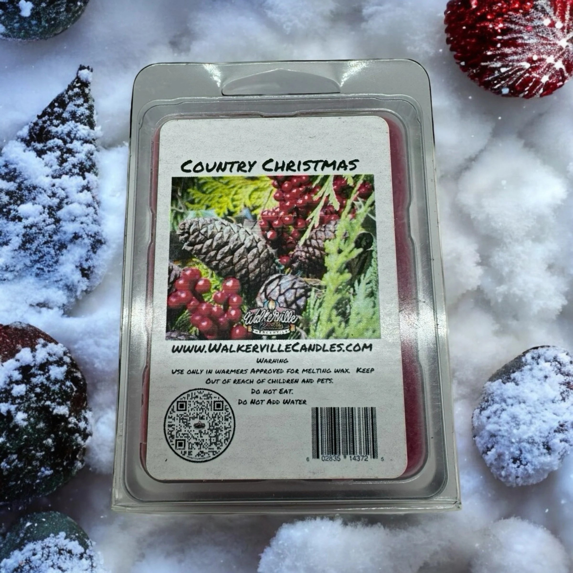 Country Christmas Vegan Soy wax, Hand-poured, Eco-friendly Christmas Fruity Wax Melt