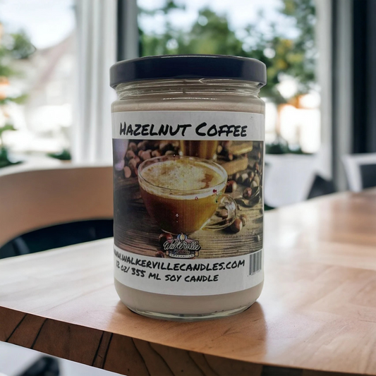 Hazelnut Coffee Vegan Coconut Soy 12 oz/ 355 ml Candle Hand-poured, Eco-friendly, Clean Burning, Bakery, Food, Drink