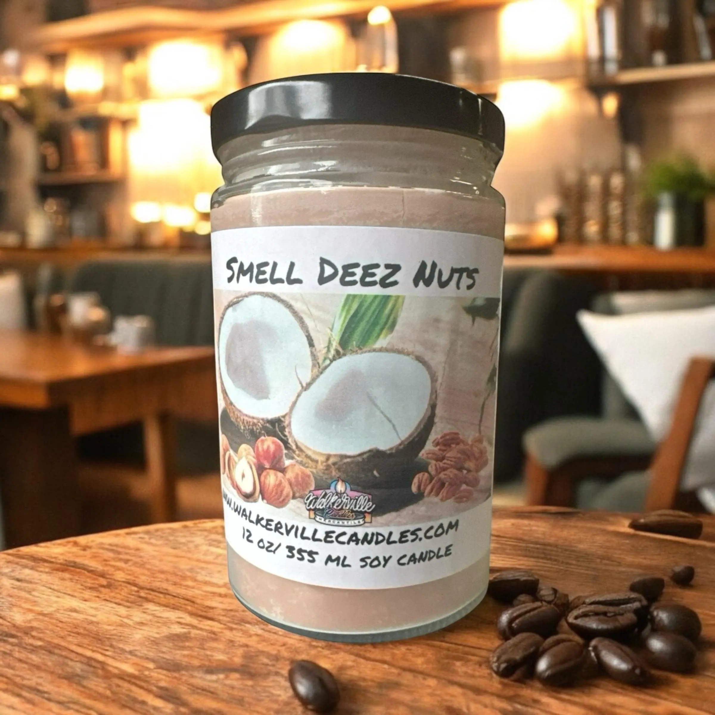Smell Deez Nuts Vegan Coconut Soy 12 oz/ 355 ml Candle Hand-poured, Eco-friendly, Clean Burning, Bakery, Food, Drink