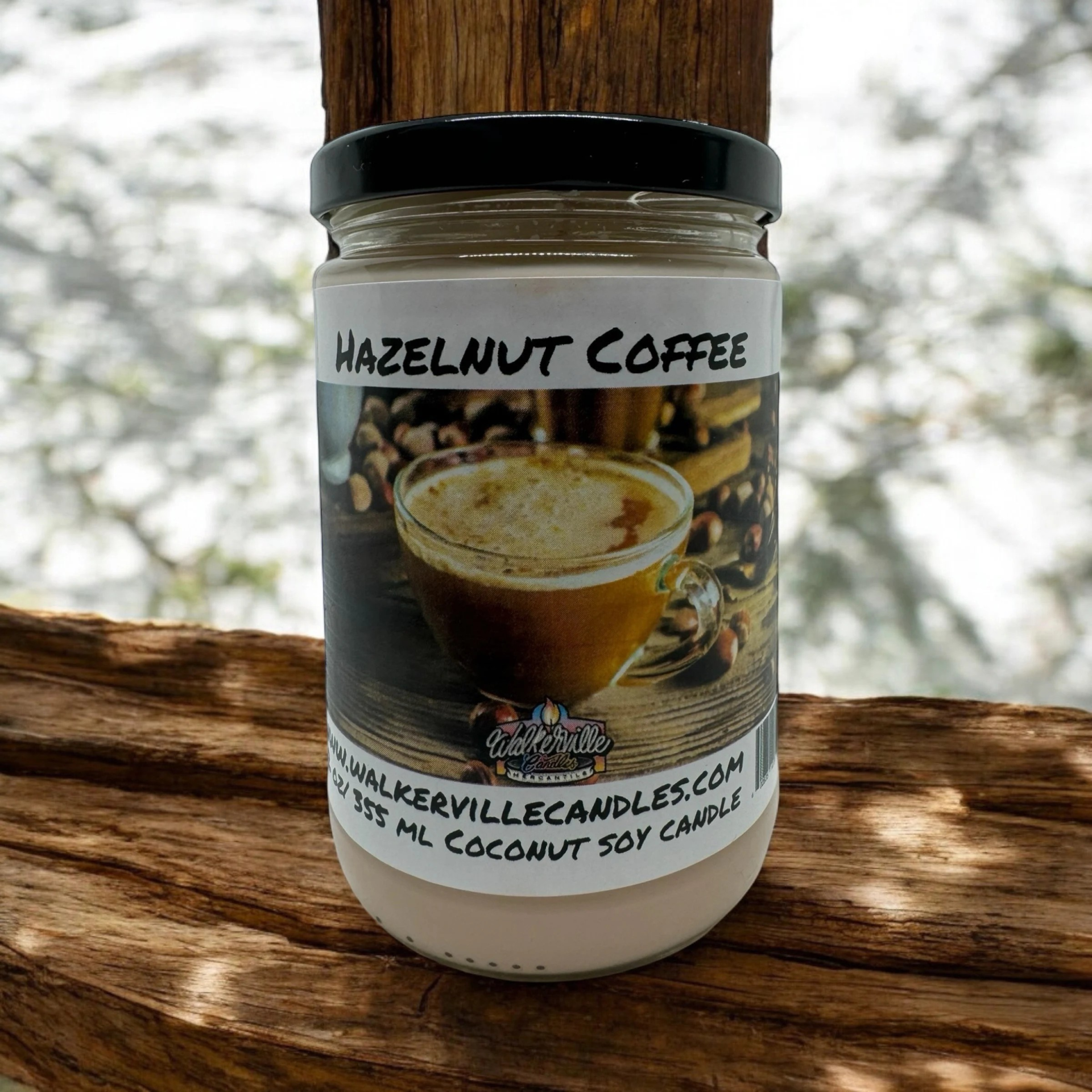 Hazelnut Coffee Vegan Coconut Soy 12 oz/ 355 ml Candle Hand-poured, Eco-friendly, Clean Burning, Bakery, Food, Drink Candle Wood Wick