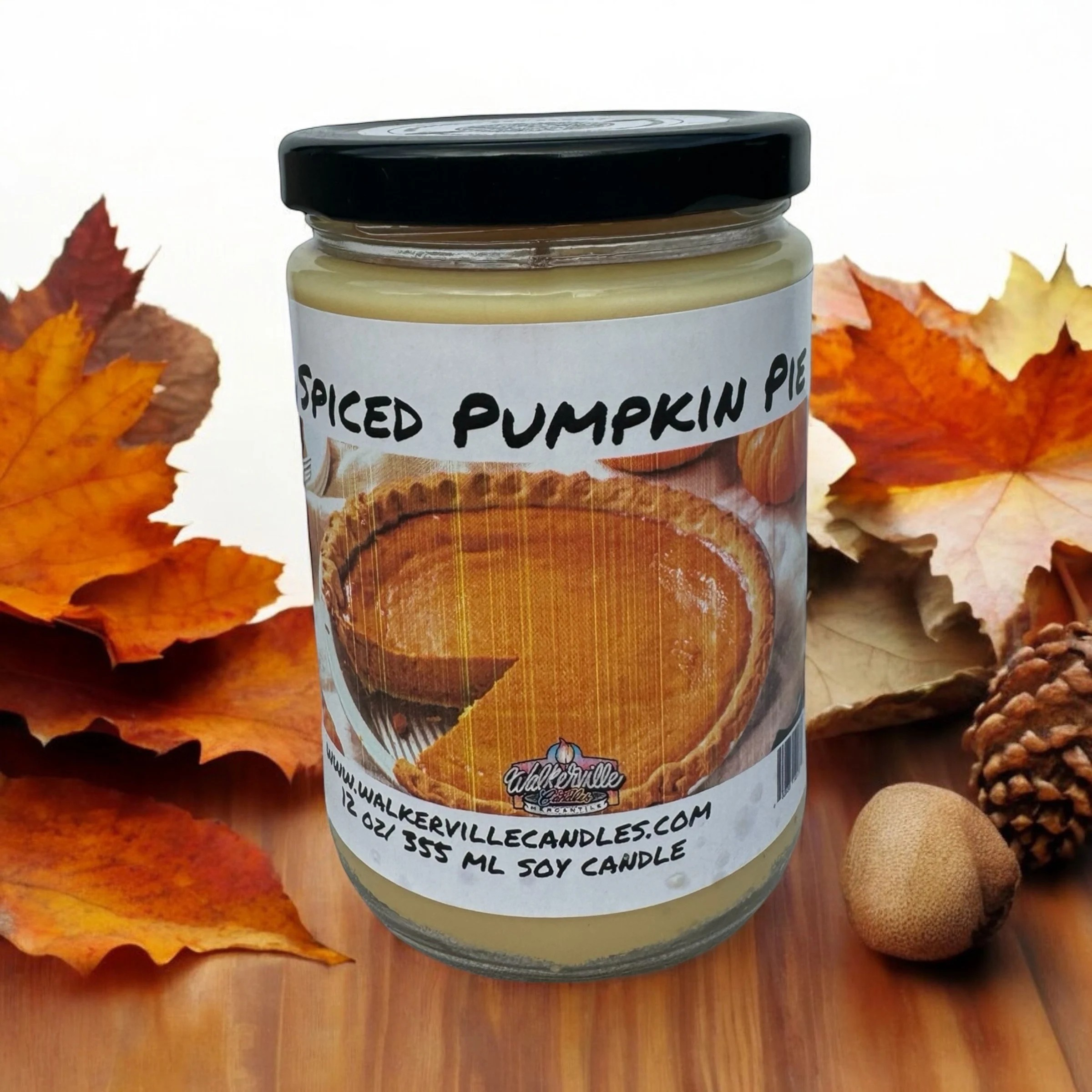 Spiced Pumpkin Pie Vegan Coconut Soy 12 oz/ 355 ml Candle Hand-poured, Eco-friendly, Clean Burning, Bakery, Food, Drink Christmas