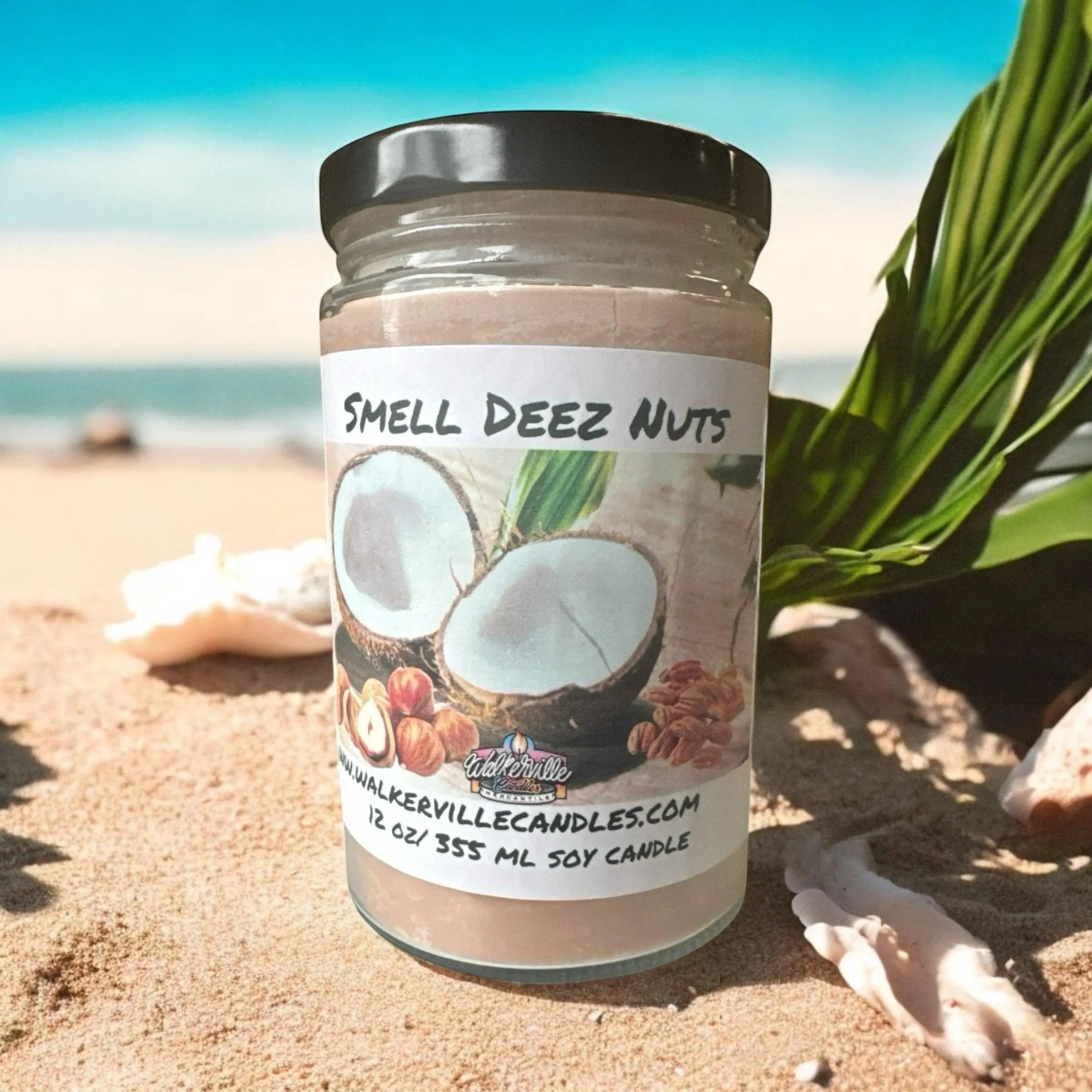 Smell Deez Nuts Vegan Coconut Soy 12 oz/ 355 ml Candle Hand-poured, Eco-friendly, Clean Burning, Bakery, Food, Drink