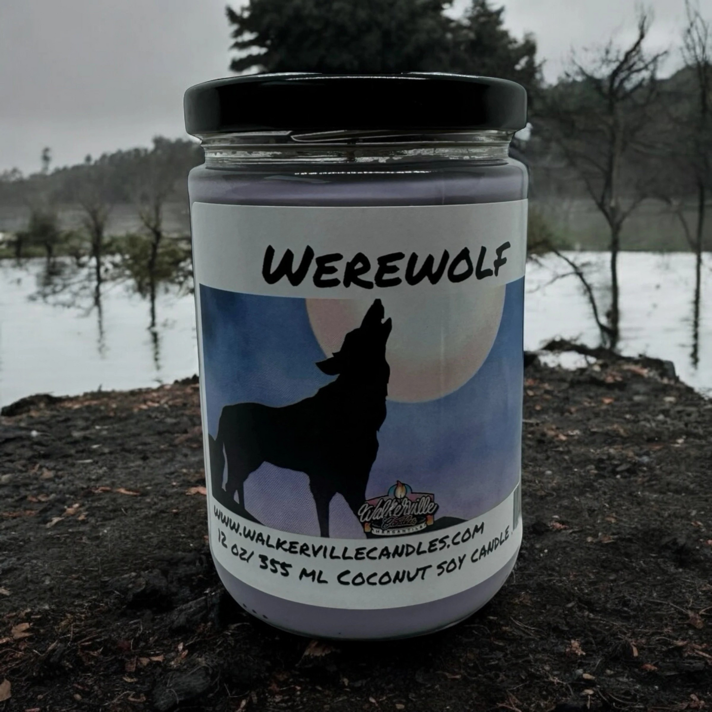 Werewolf 100% Coconut Soy Eco-friendly 12 oz Candle Wood Wick