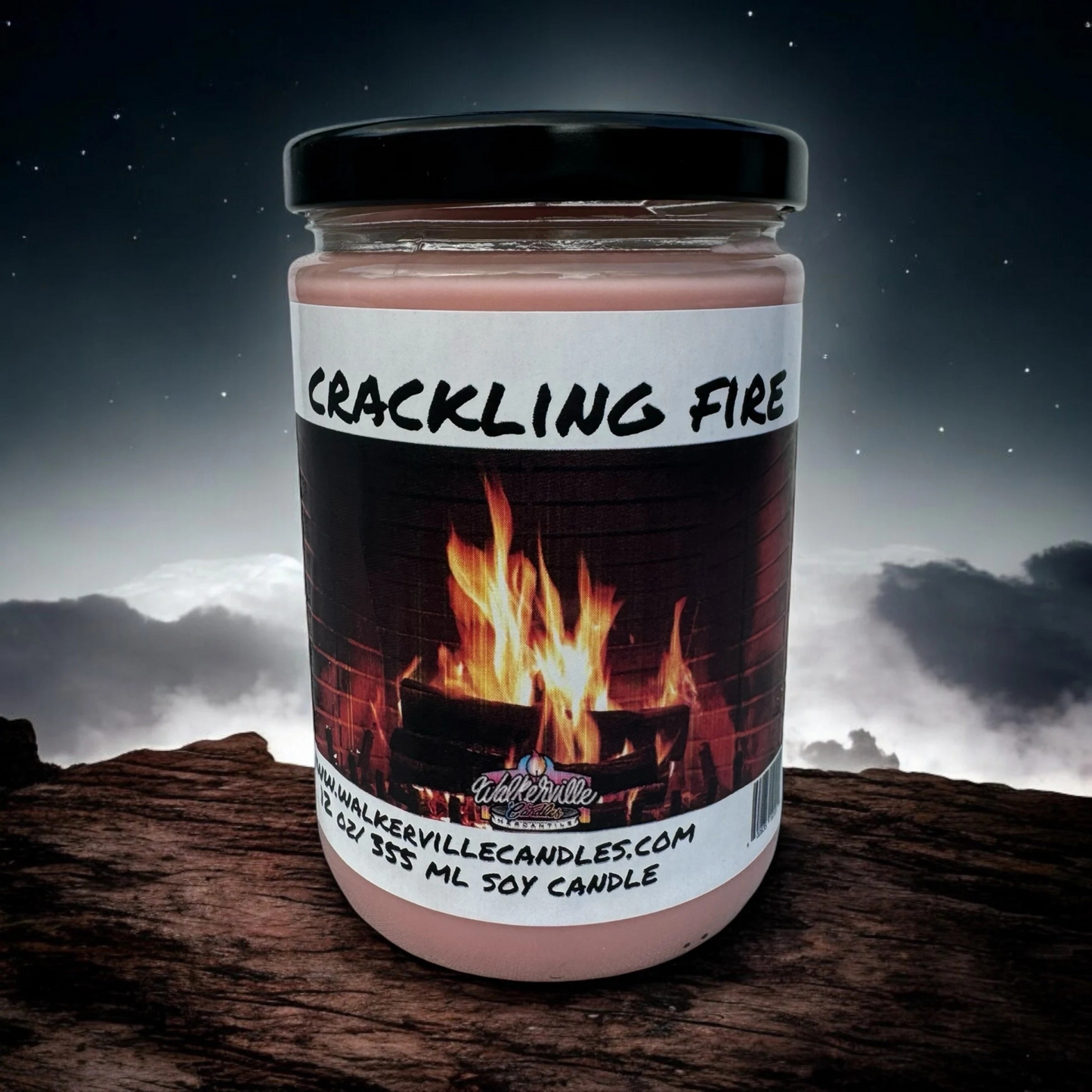 Crackling Fire 100% Coconut Soy Eco-friendly 12 oz Candle Wood Wick