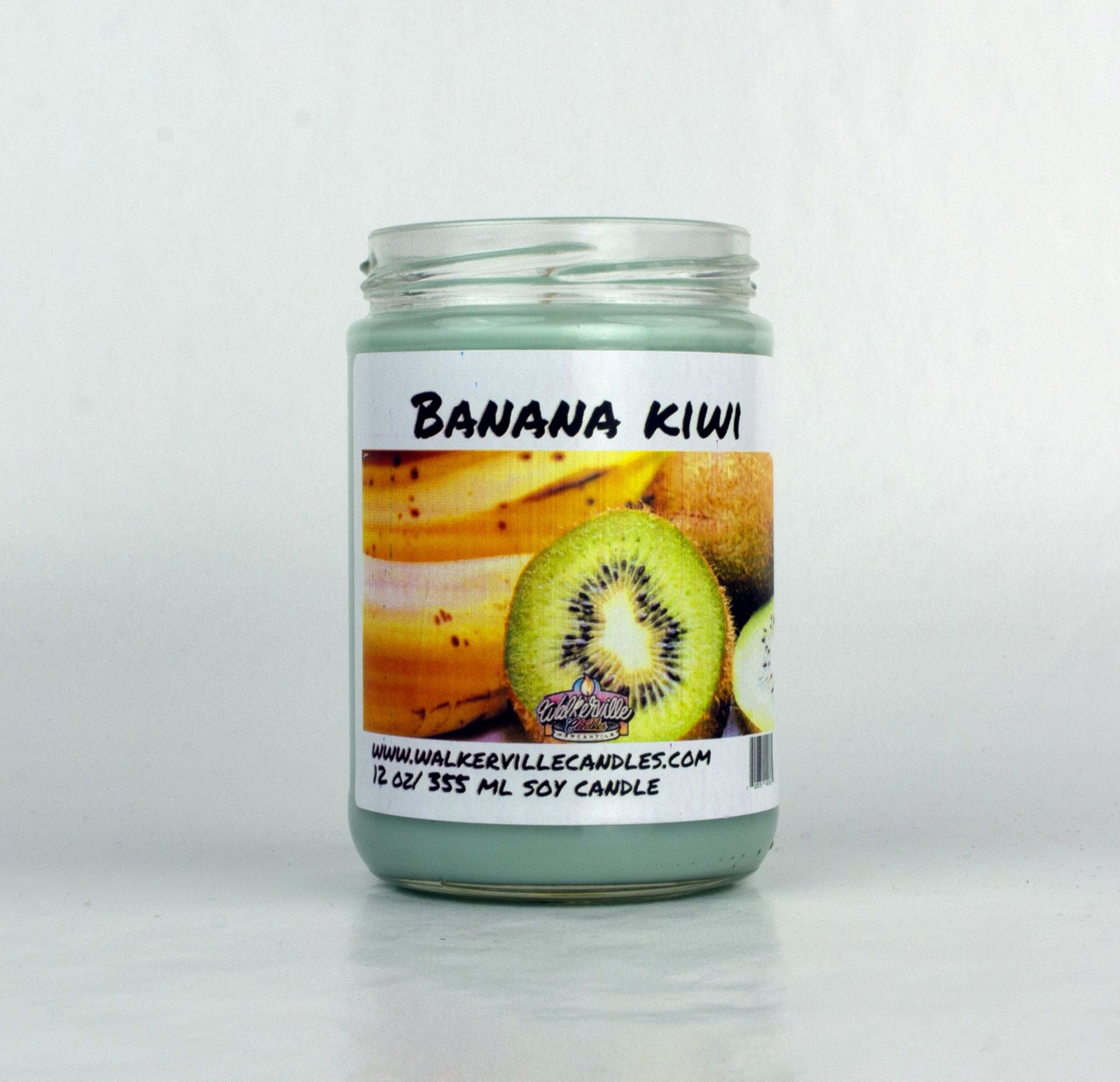 Banana Kiwi Vegan Coconut Soy 12 oz/ 355 ml Candle Hand-poured, Eco-friendly, Clean Burning, Fruity Wood Wick