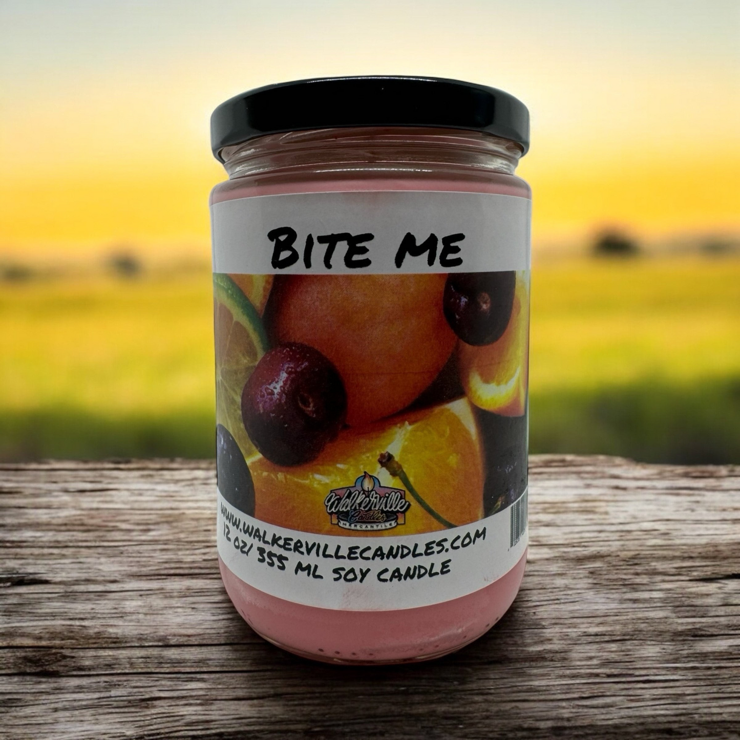 Bite Me 100% Coconut Soy Eco-friendly 12 oz Candle Wood Wick