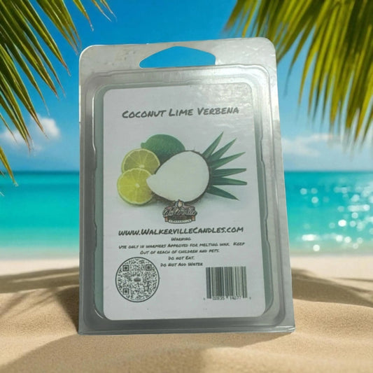 Coconut Lime Verbena Vegan Soy wax, Hand-poured, Eco-friendly Fruity Floral Wax Melt