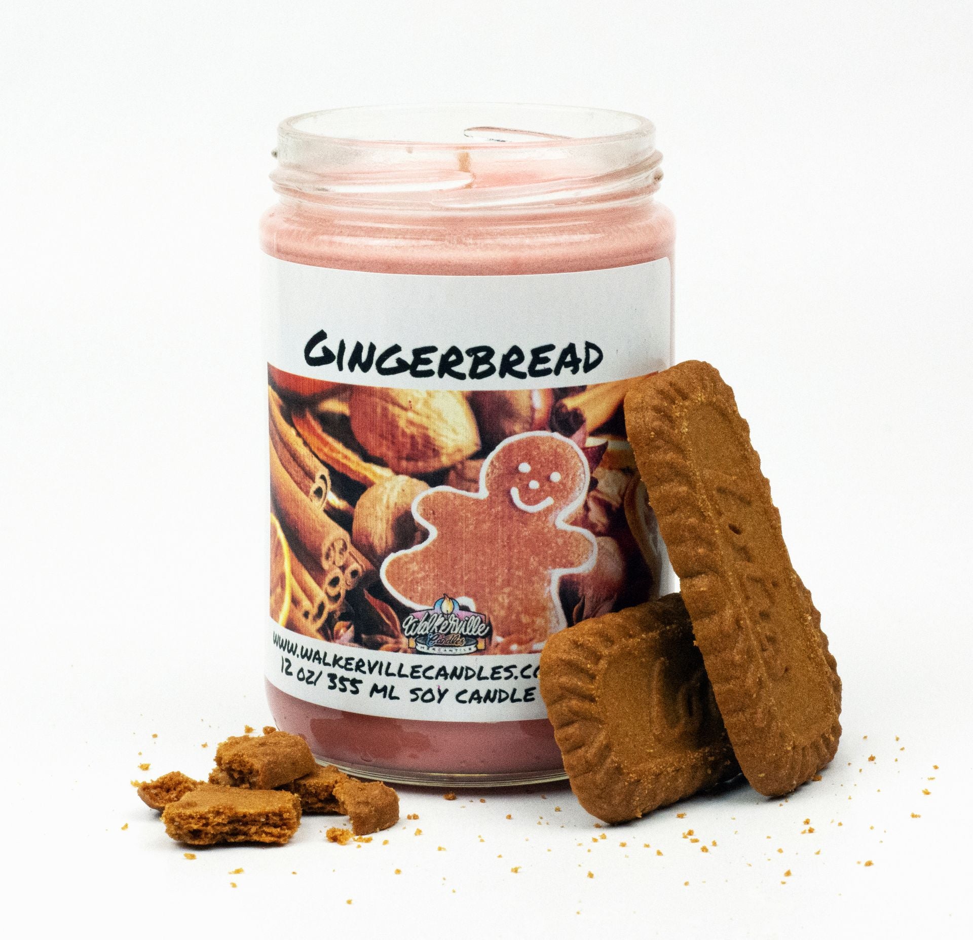 Gingerbread Vegan Coconut Soy 12 oz/ 355 ml Candle Hand-poured, Eco-friendly, Clean Burning, Bakery, Food, Drink Christmas Wood Wick