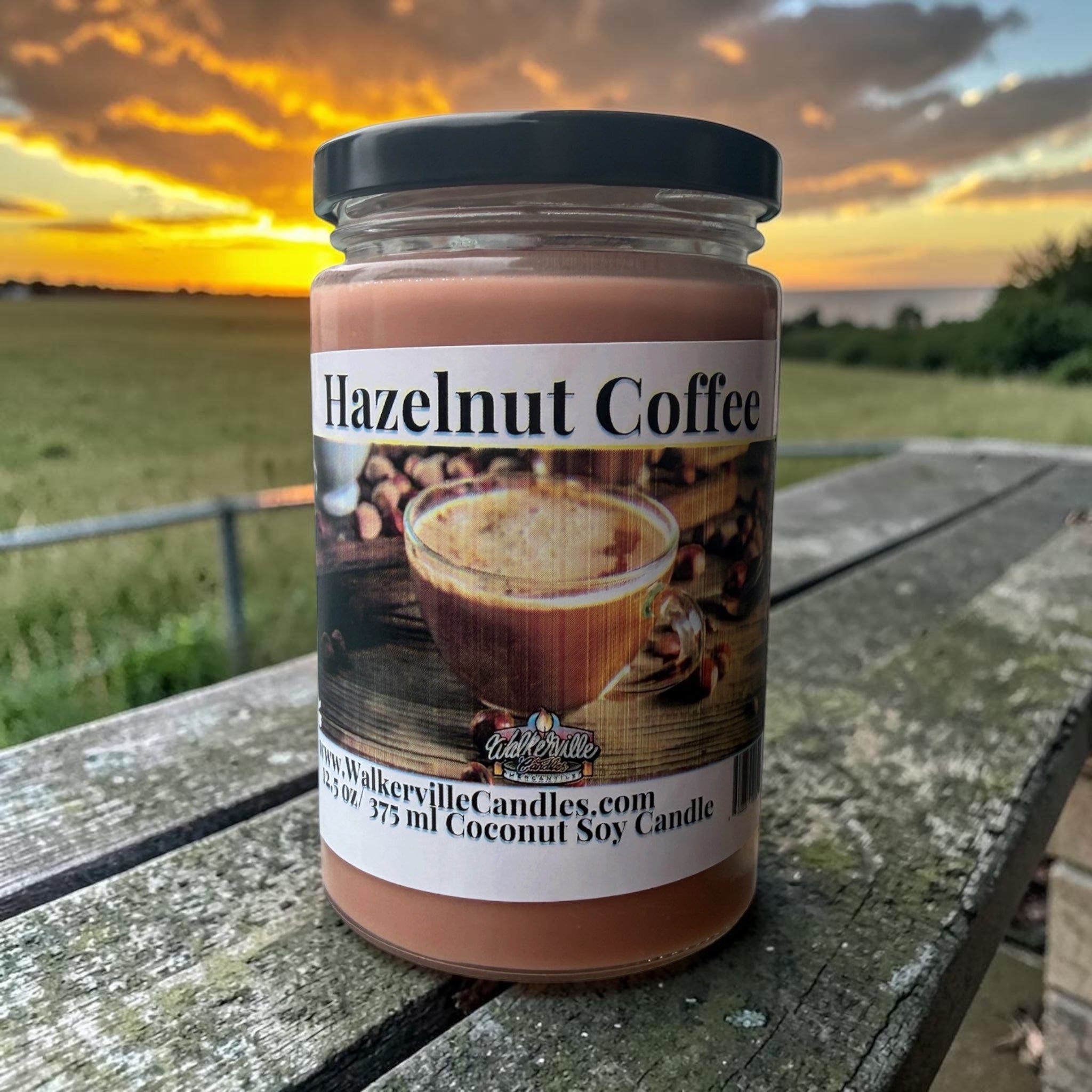 Hazelnut Coffee Coconut Soy 12.5 oz/ 375 ml Candle Wood Wick