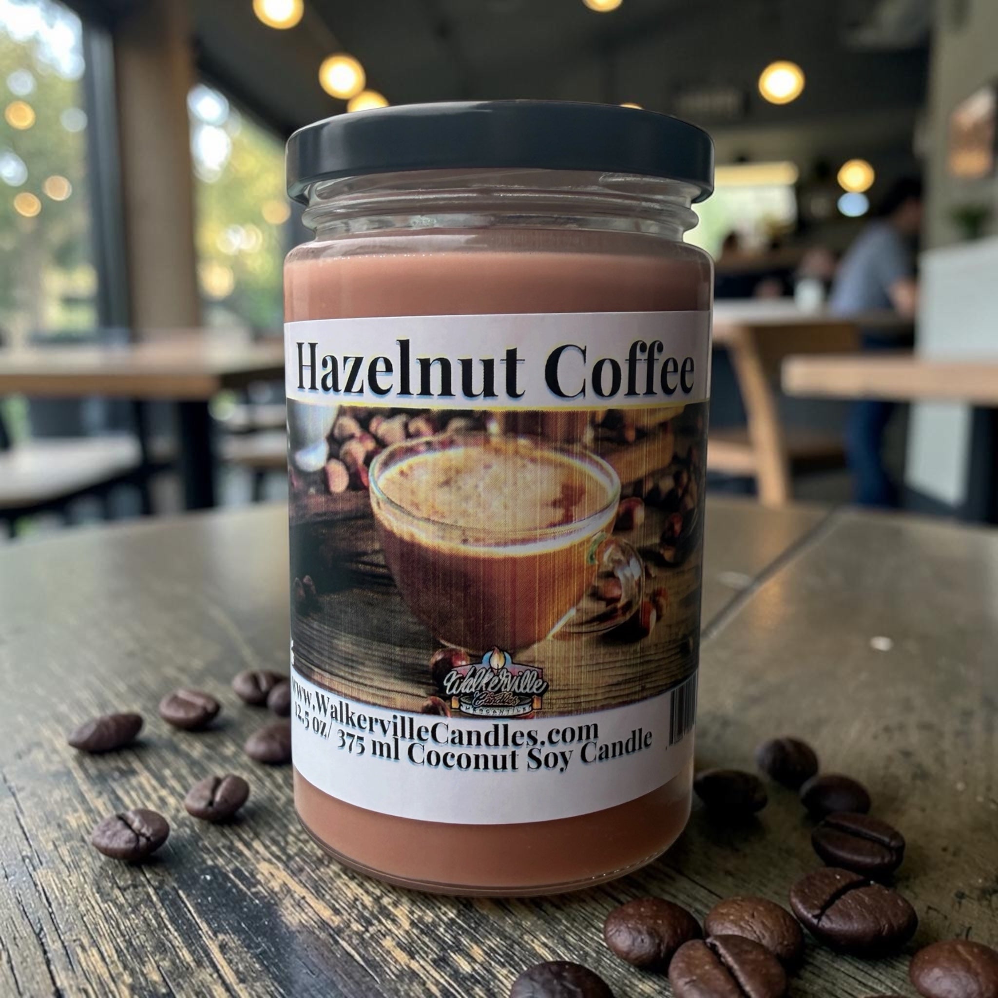 Hazelnut Coffee Coconut Soy 12.5 oz/ 375 ml Candle Wood Wick