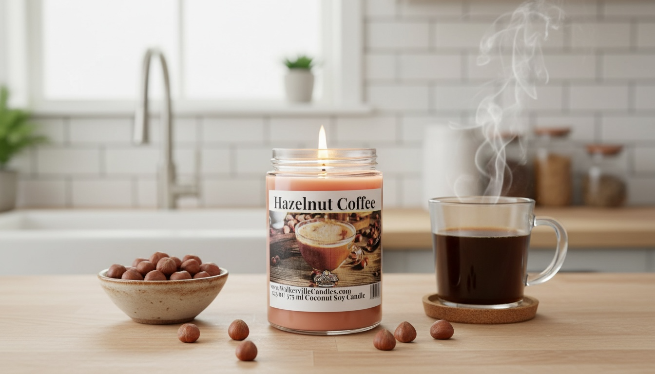 Hazelnut Coffee Coconut Soy 12.5 oz/ 375 ml Candle Wood Wick