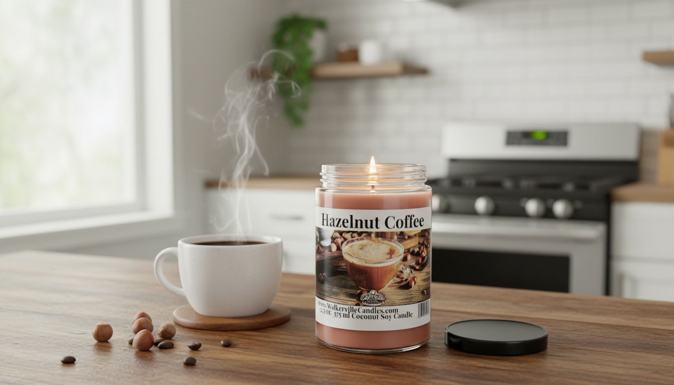 Hazelnut Coffee Coconut Soy 12.5 oz/ 375 ml Candle Wood Wick