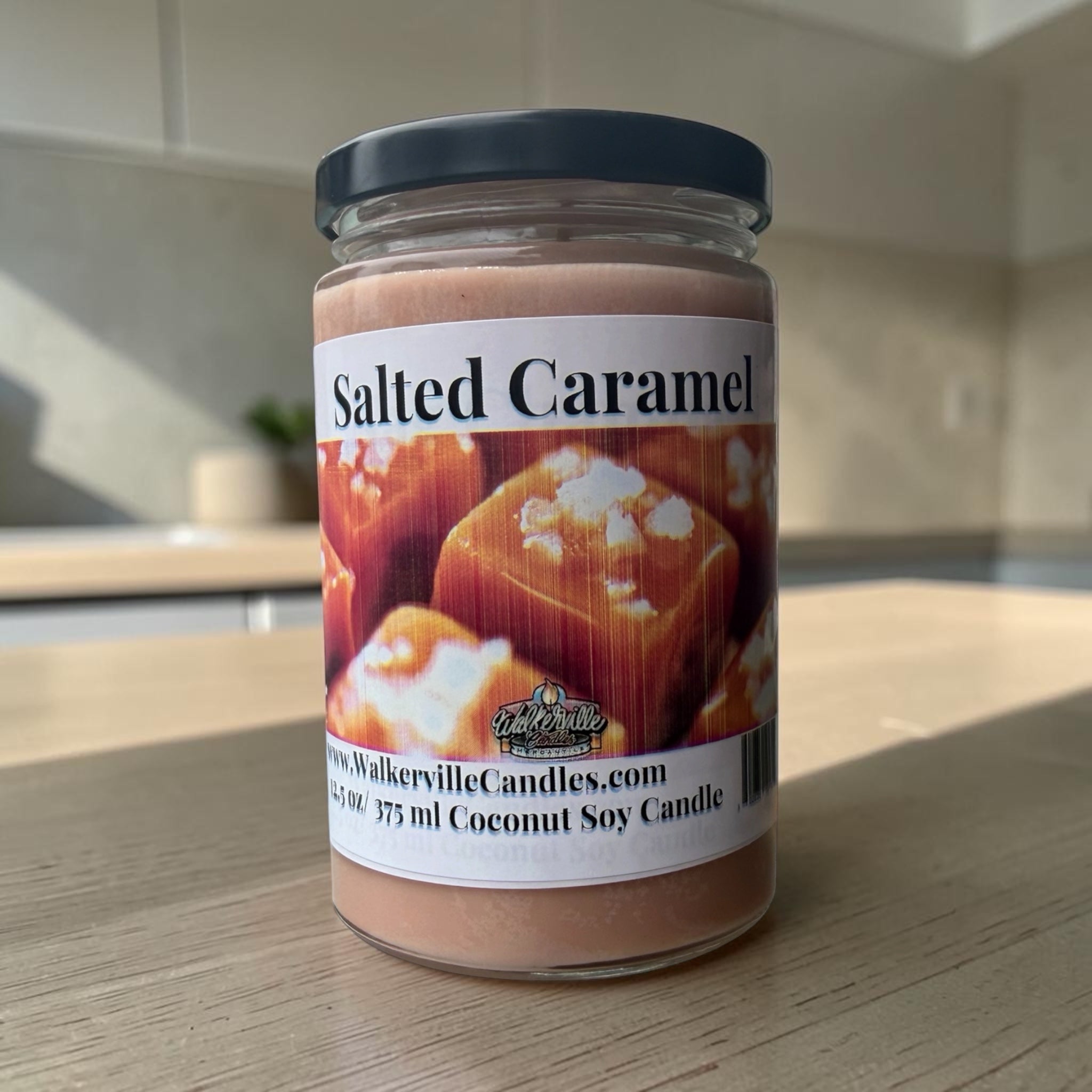 Salted Caramel Coconut Soy 12.5 oz/ 375 ml Candle Wood Wick
