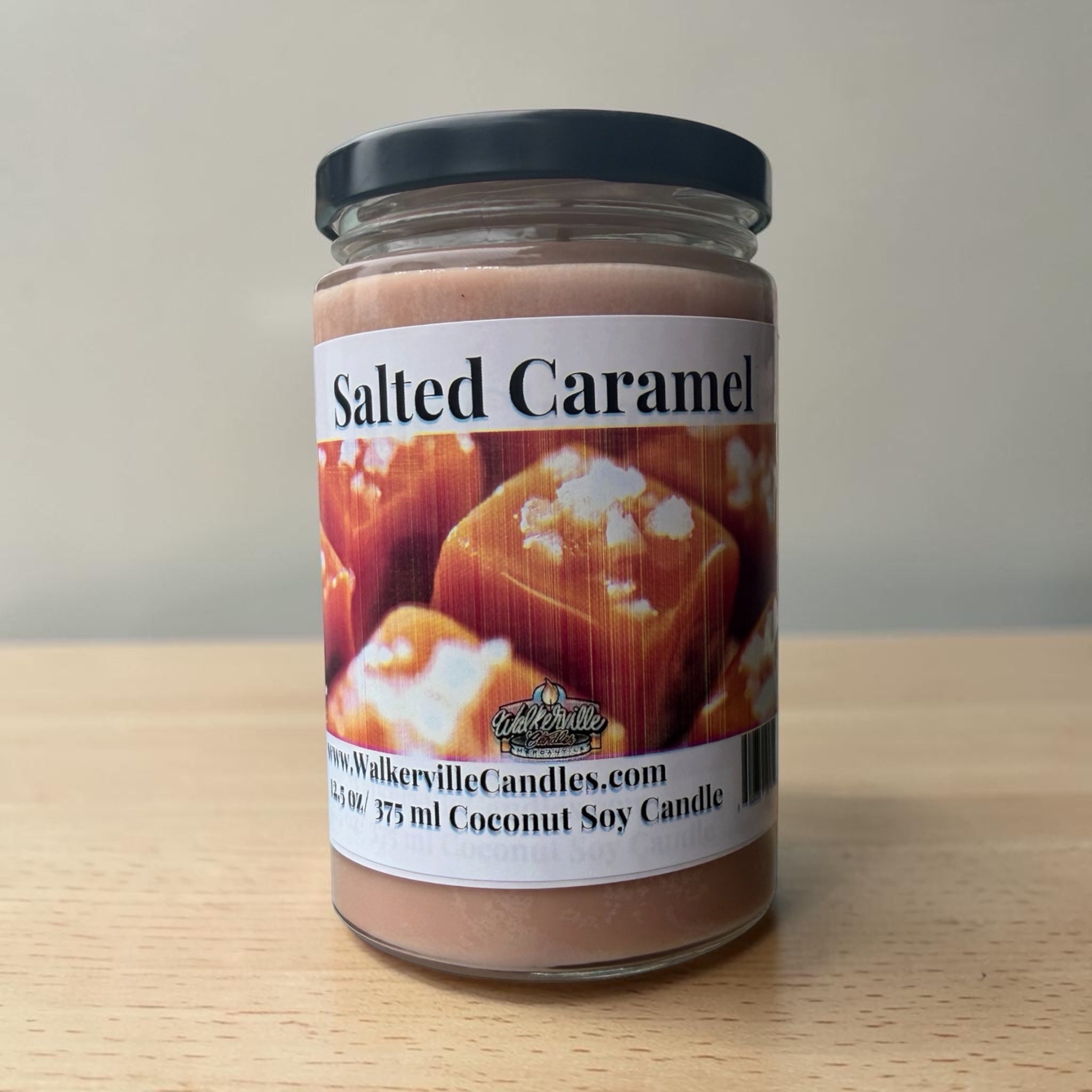 Salted Caramel Coconut Soy 12.5 oz/ 375 ml Candle Wood Wick