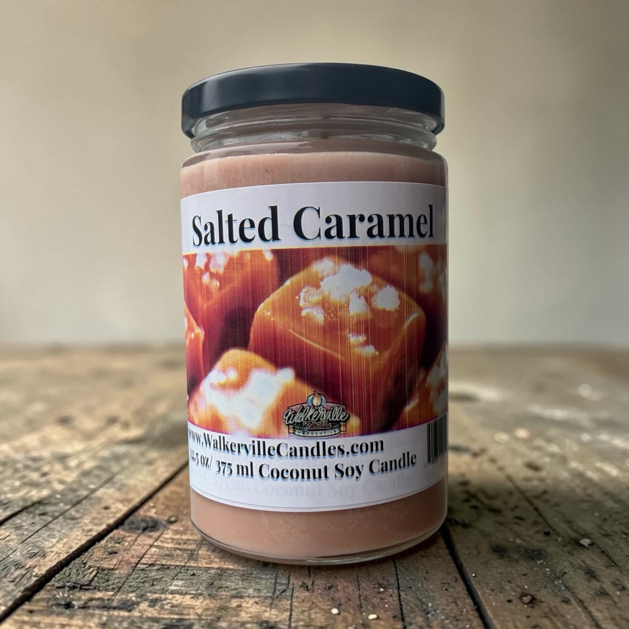 Salted Caramel Coconut Soy 12.5 oz/ 375 ml Candle Wood Wick