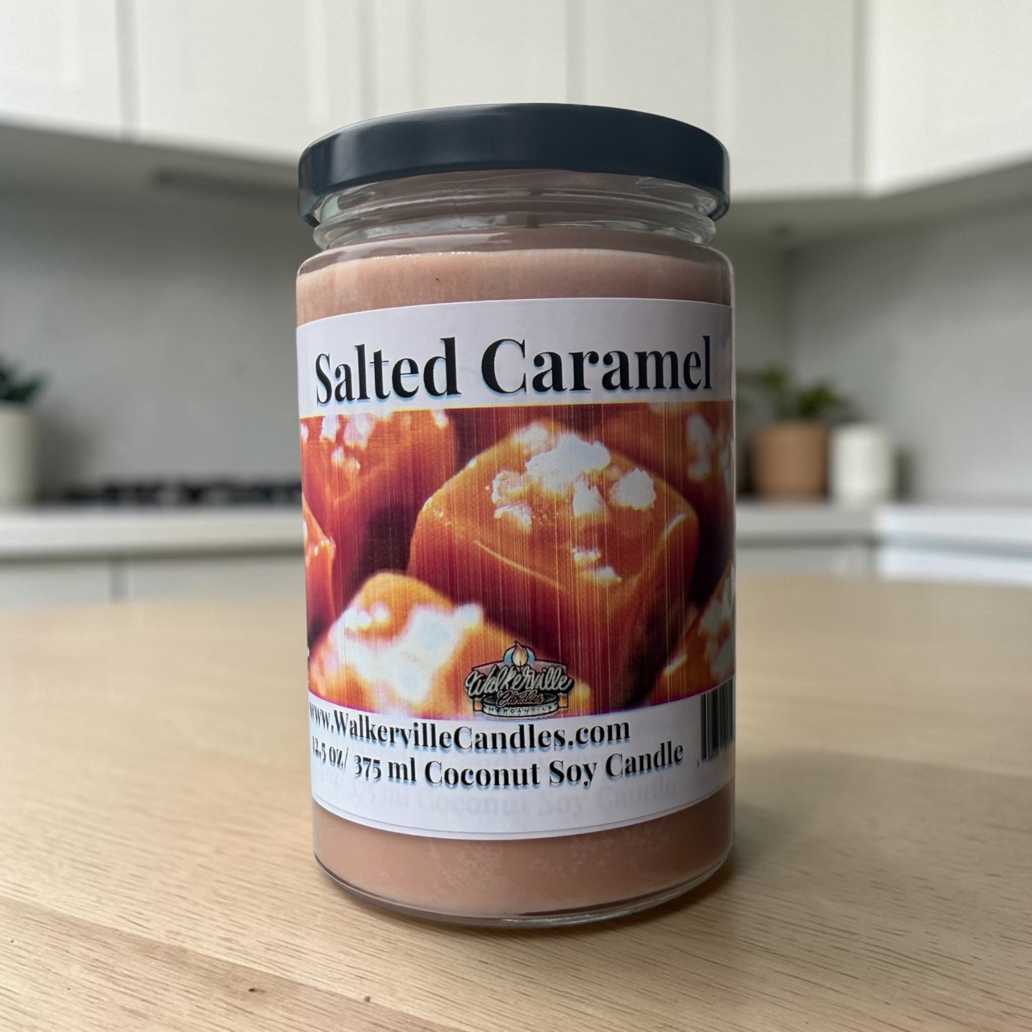 Salted Caramel Coconut Soy 12.5 oz/ 375 ml Candle Wood Wick