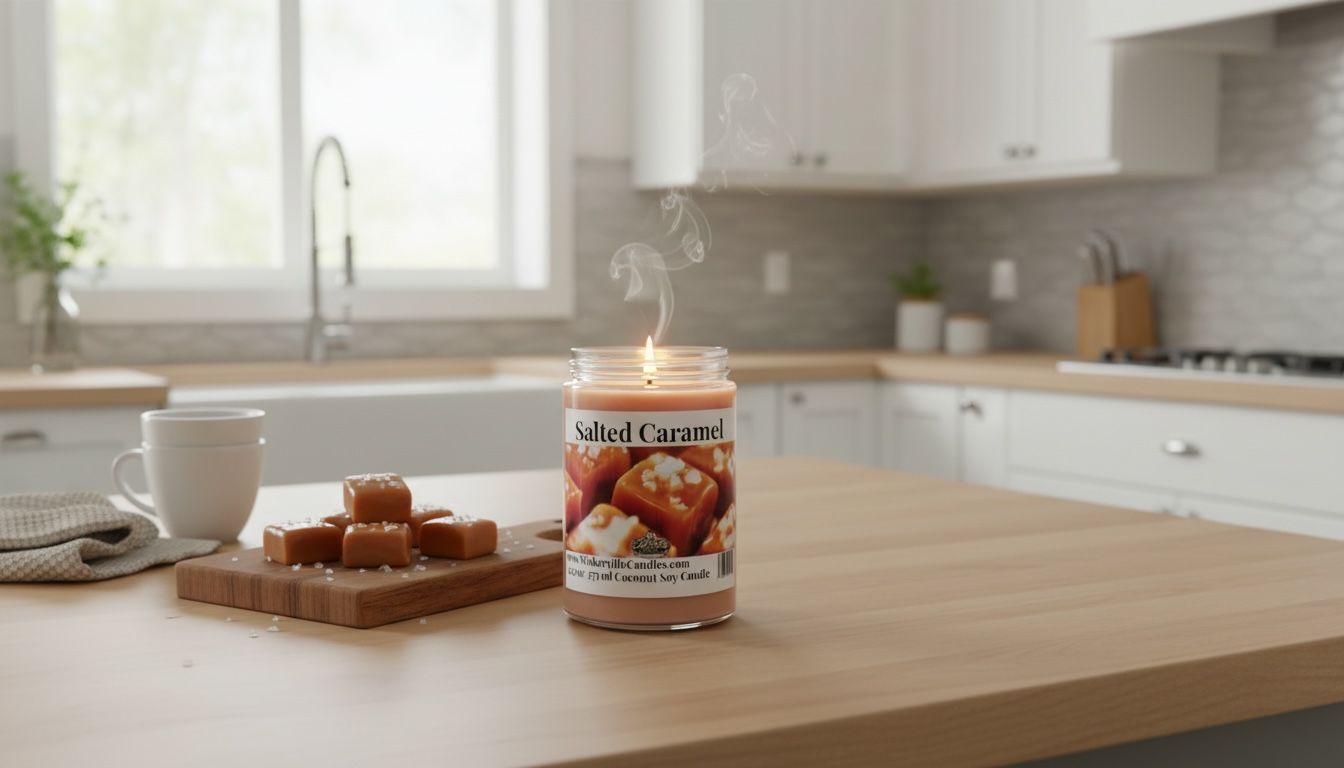 Salted Caramel Coconut Soy 12.5 oz/ 375 ml Candle Wood Wick