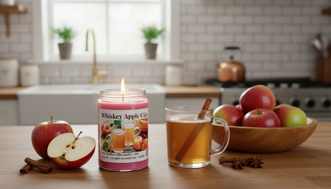 Whiskey Apple Cider Coconut Soy 12.5 oz/ 375 ml Candle Wood Wick