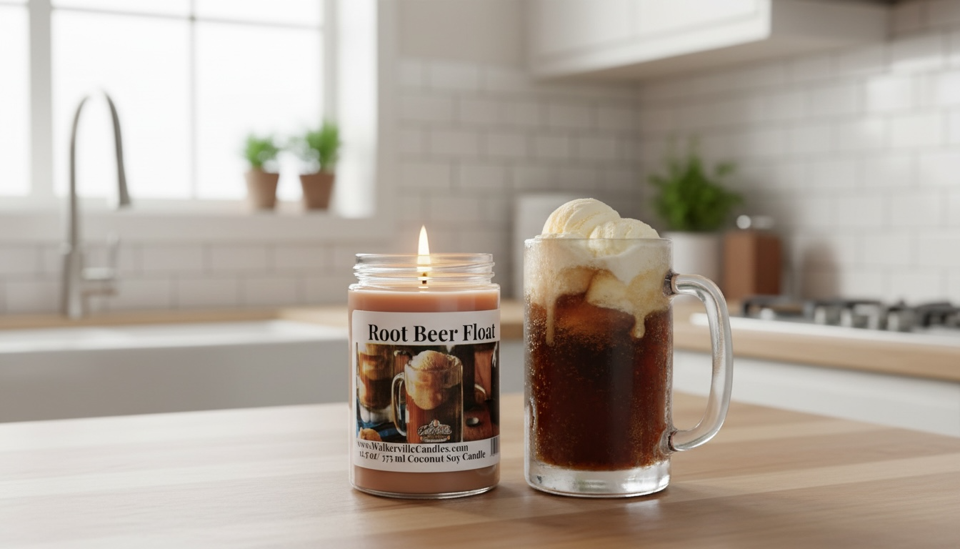 Root Beer Float Coconut Soy 12.5 oz/ 375 ml Candle Wood Wick