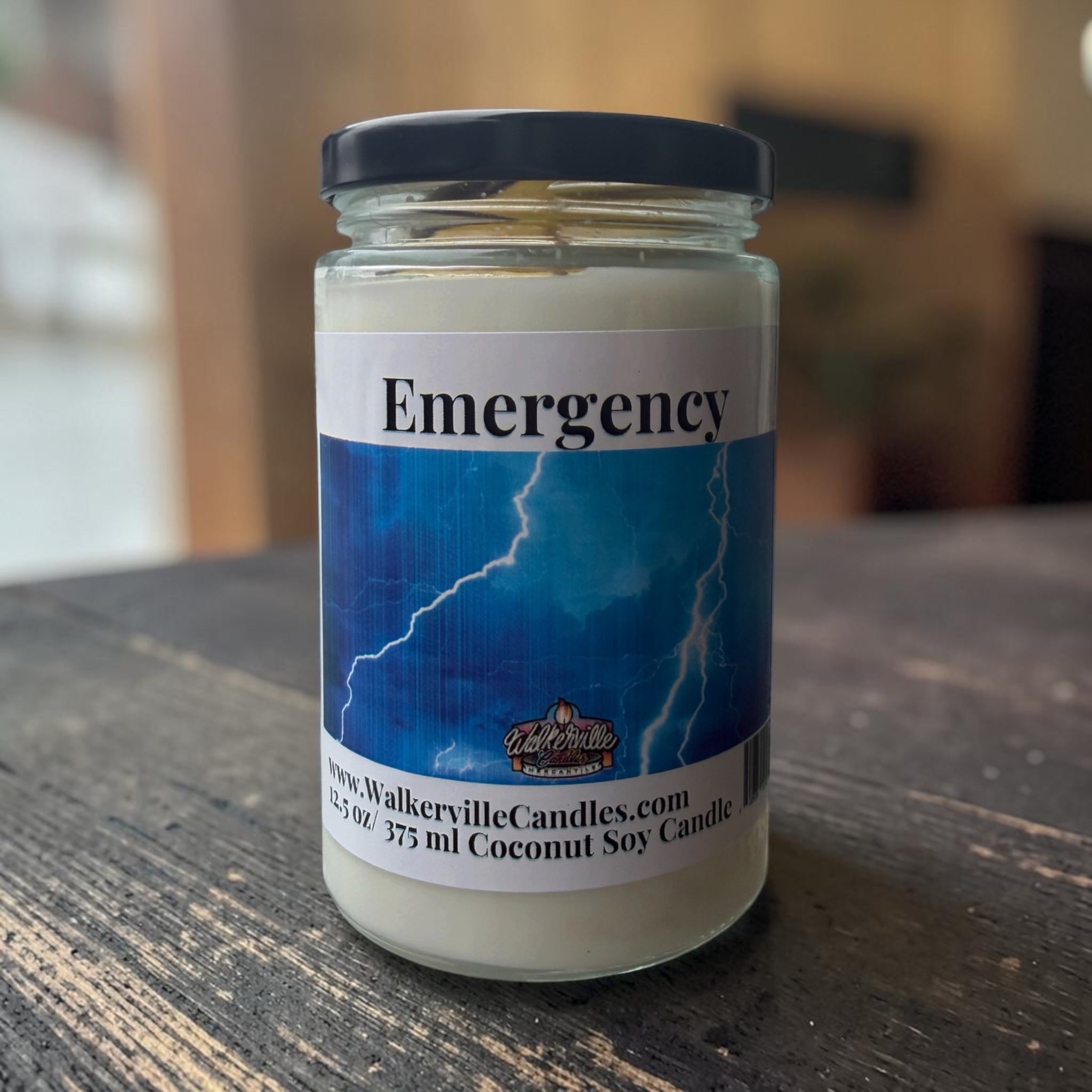 Emergency Candle Coconut Soy 12.5 oz/ 375 ml Candle Wood Wick