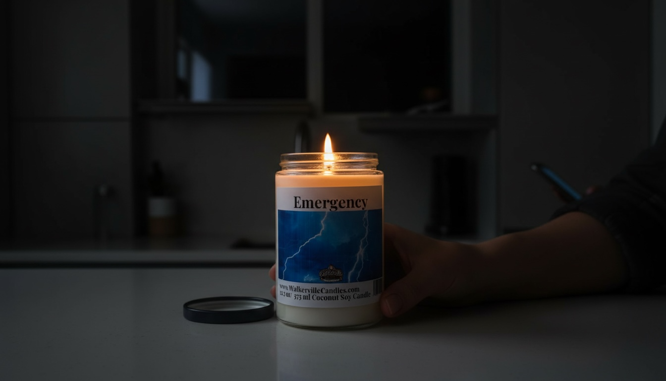 Emergency Candle Coconut Soy 12.5 oz/ 375 ml Candle Wood Wick