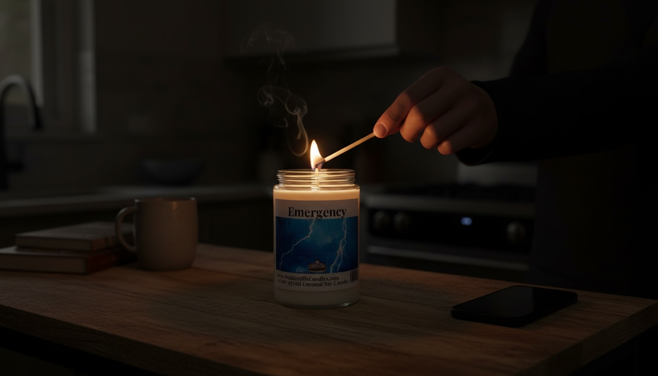 Emergency Candle Coconut Soy 12.5 oz/ 375 ml Candle Wood Wick