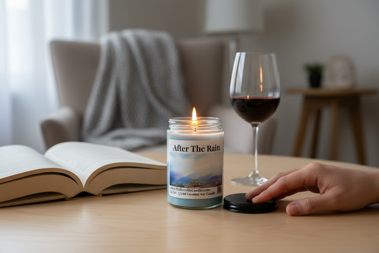 After The Rain Vegan Coconut Soy 12.5 oz/ 375 ml Candle Hand-poured, Eco-friendly, Clean Burning