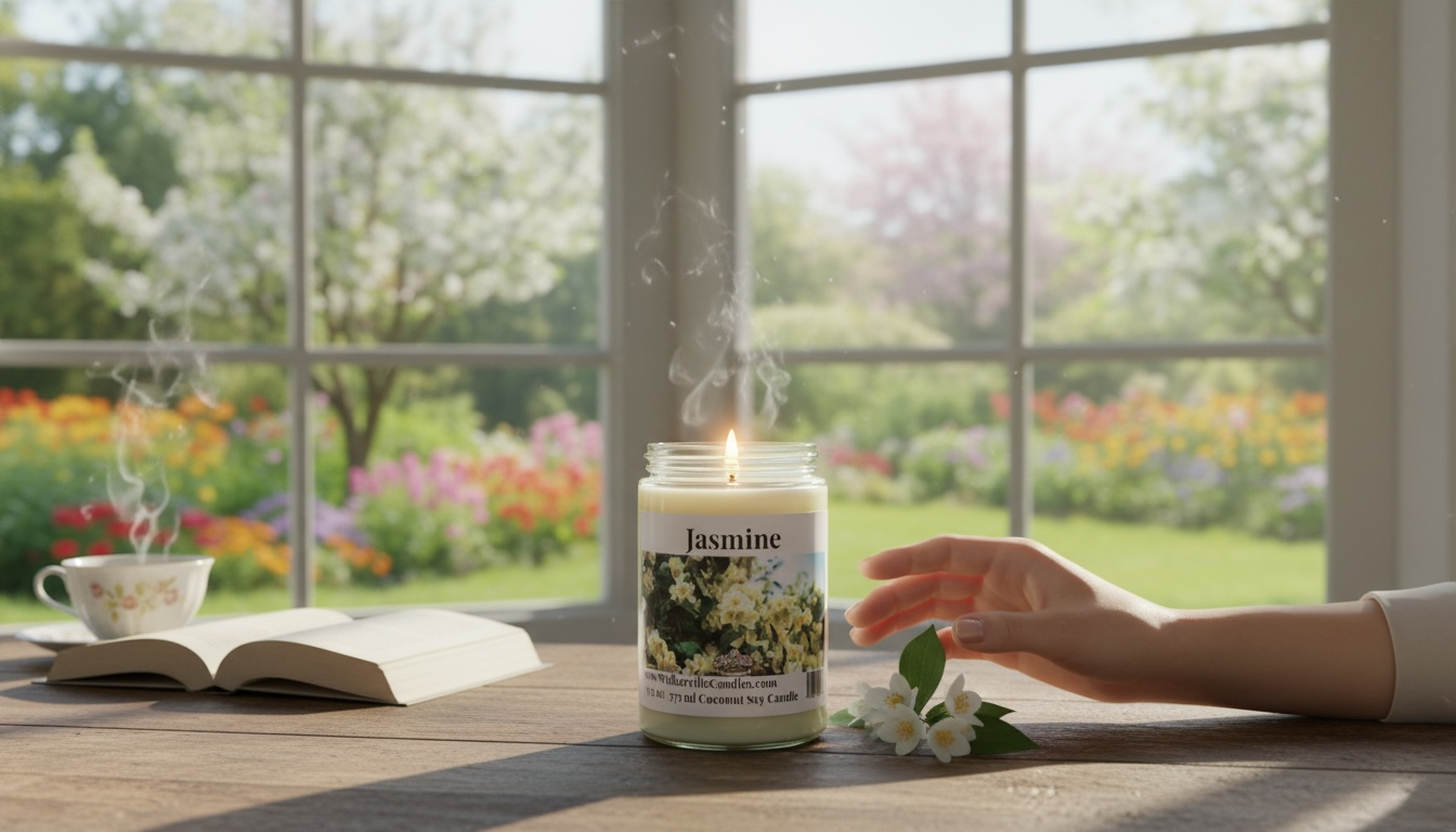Jasmine Coconut Soy 12.5 oz/ 375 ml Candle Wood Wick