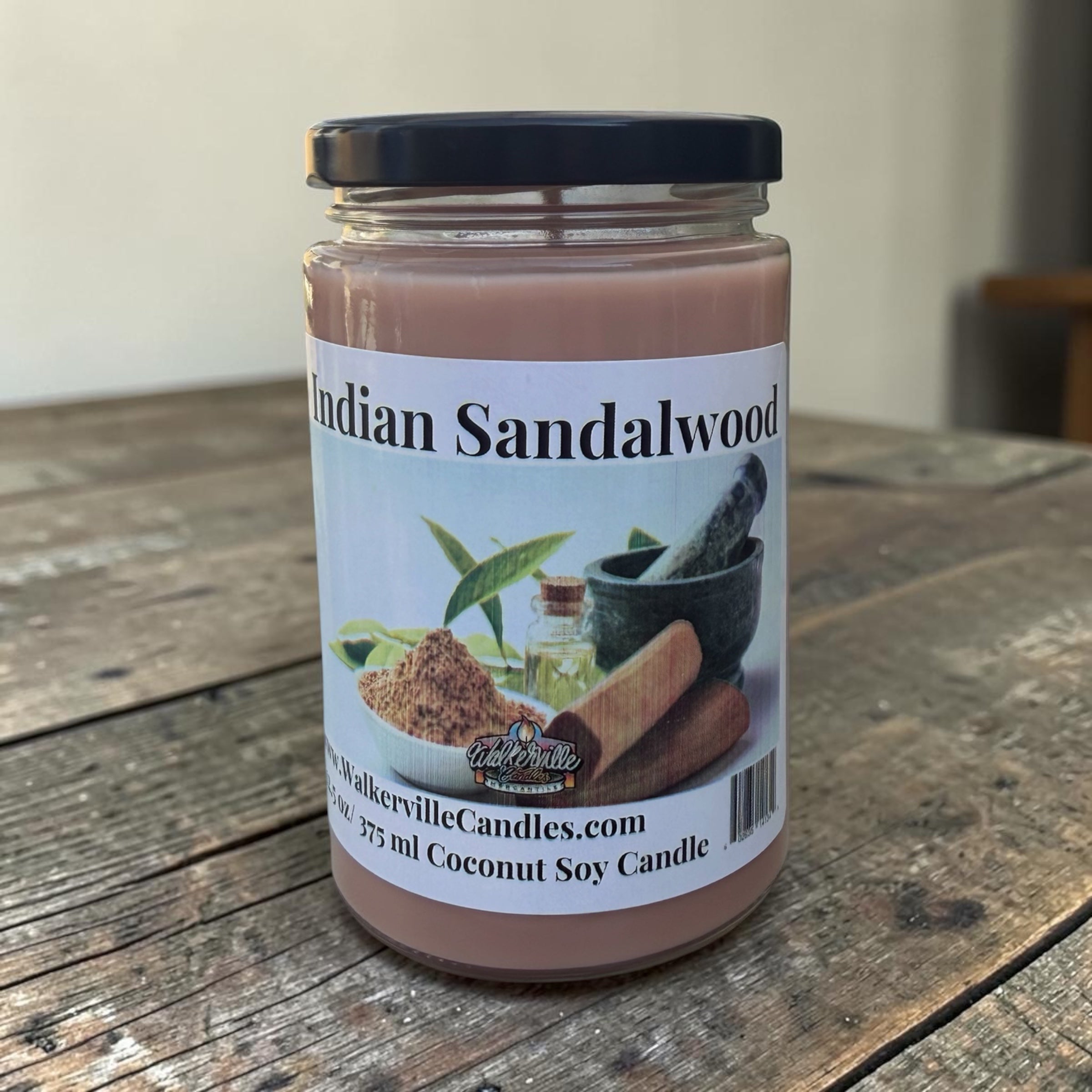 Indian Sandalwood Coconut Soy 12.5 oz/ 375 ml Candle Wood Wick