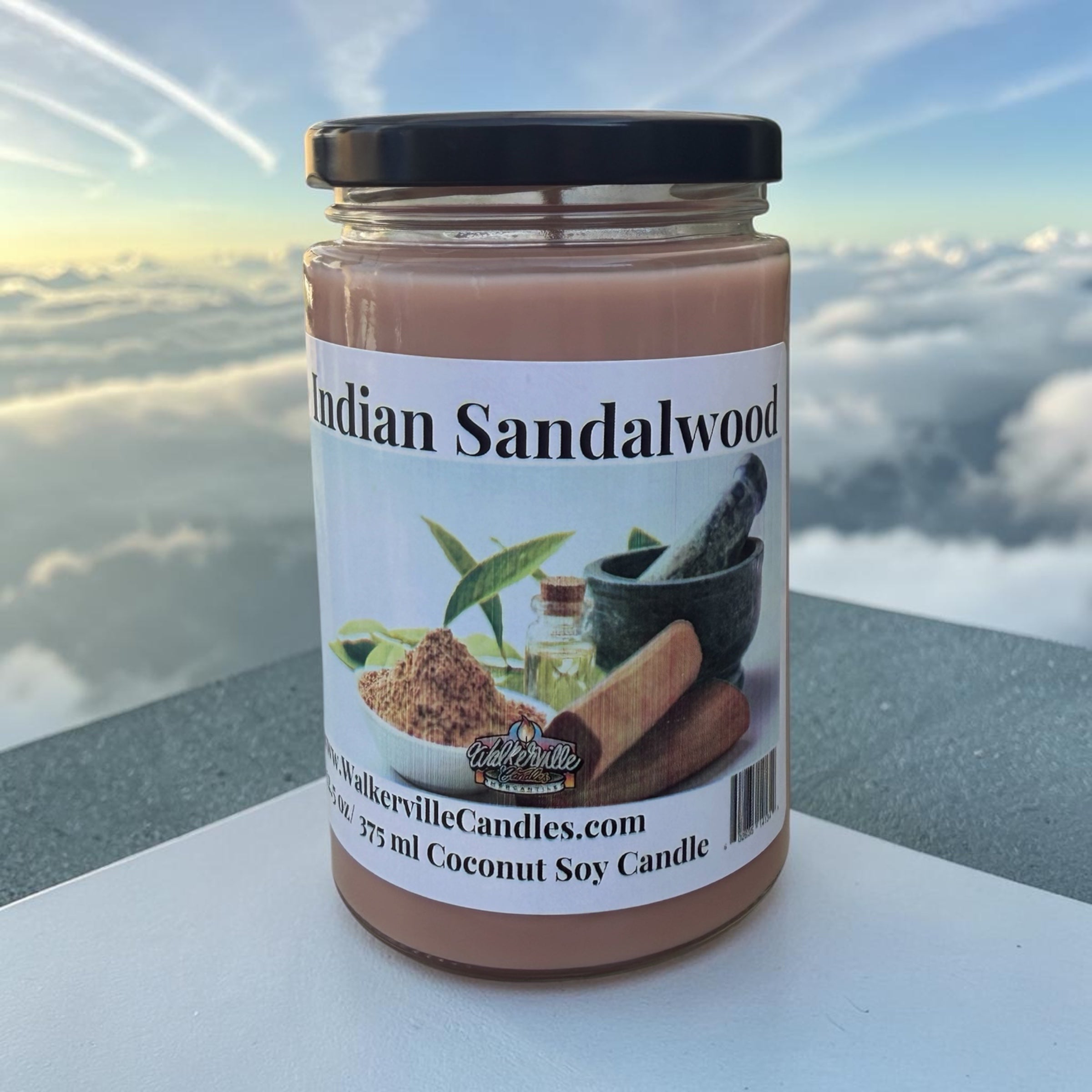 Indian Sandalwood Coconut Soy 12.5 oz/ 375 ml Candle Wood Wick