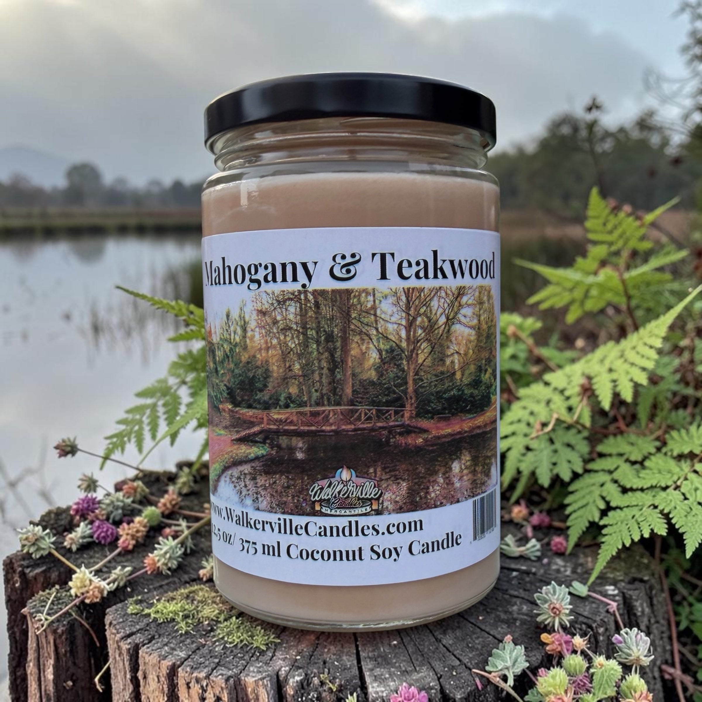 Mahogany & Teakwood Coconut Soy 12.5 oz/ 375 ml Candle Wood Wick