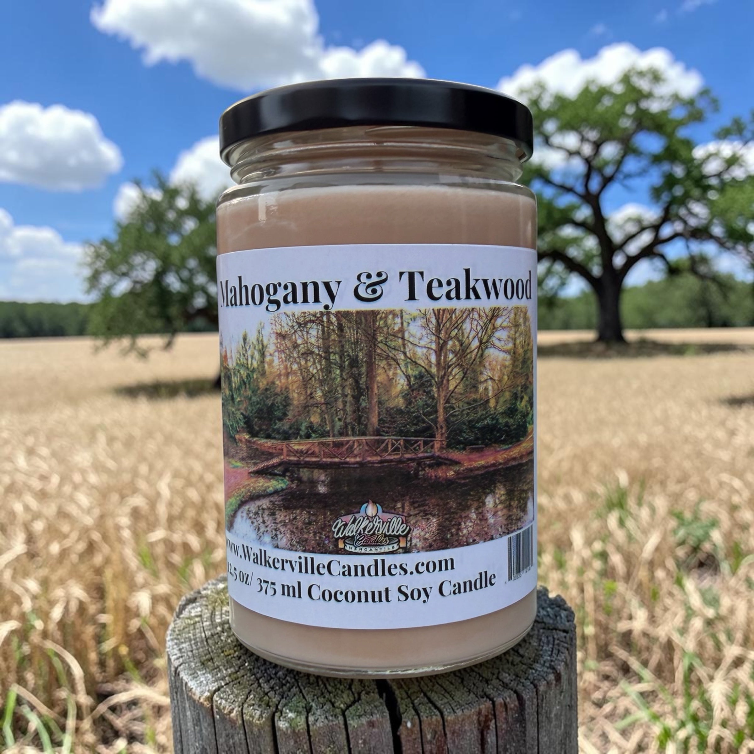 Mahogany & Teakwood Coconut Soy 12.5 oz/ 375 ml Candle Wood Wick