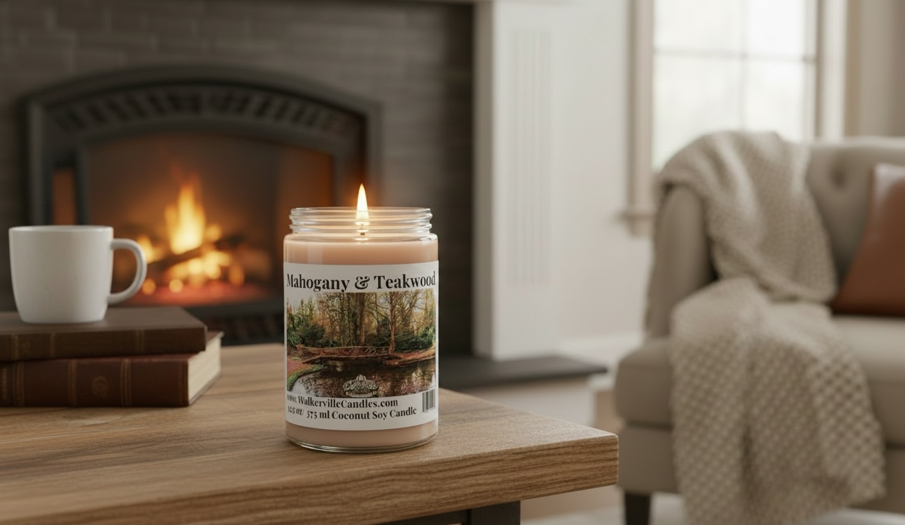 Mahogany & Teakwood Coconut Soy 12.5 oz/ 375 ml Candle Wood Wick