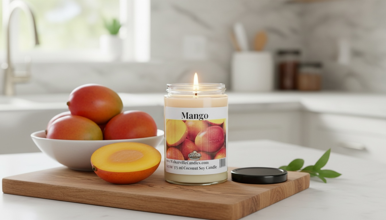 Mango Coconut Soy 12.5 oz/ 375 ml Candle Wood Wick