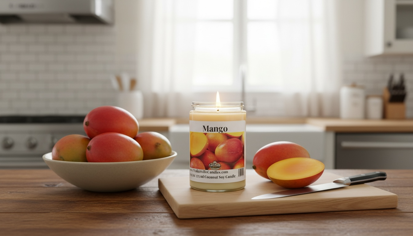 Mango Coconut Soy 12.5 oz/ 375 ml Candle Wood Wick
