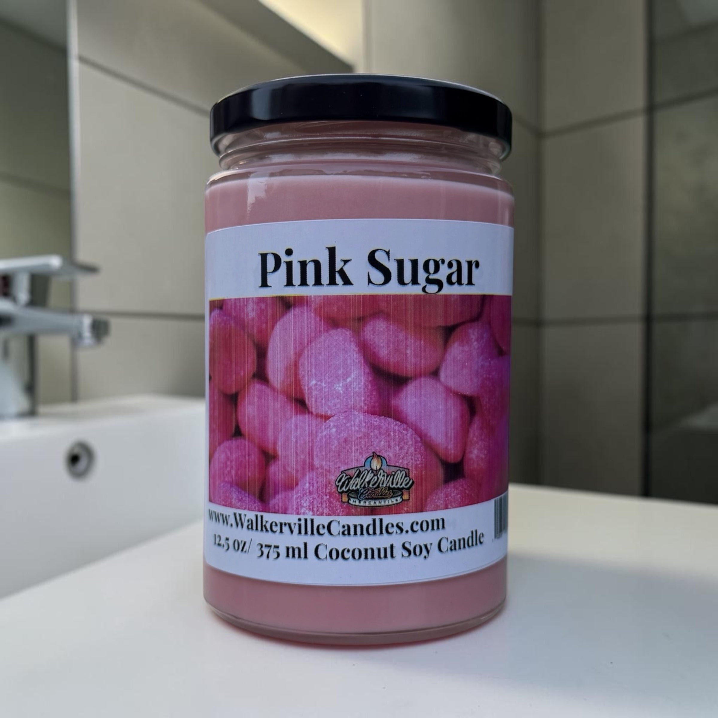 Pink Sugar Coconut Soy 12.5 oz/ 375 ml Candle Wood Wick