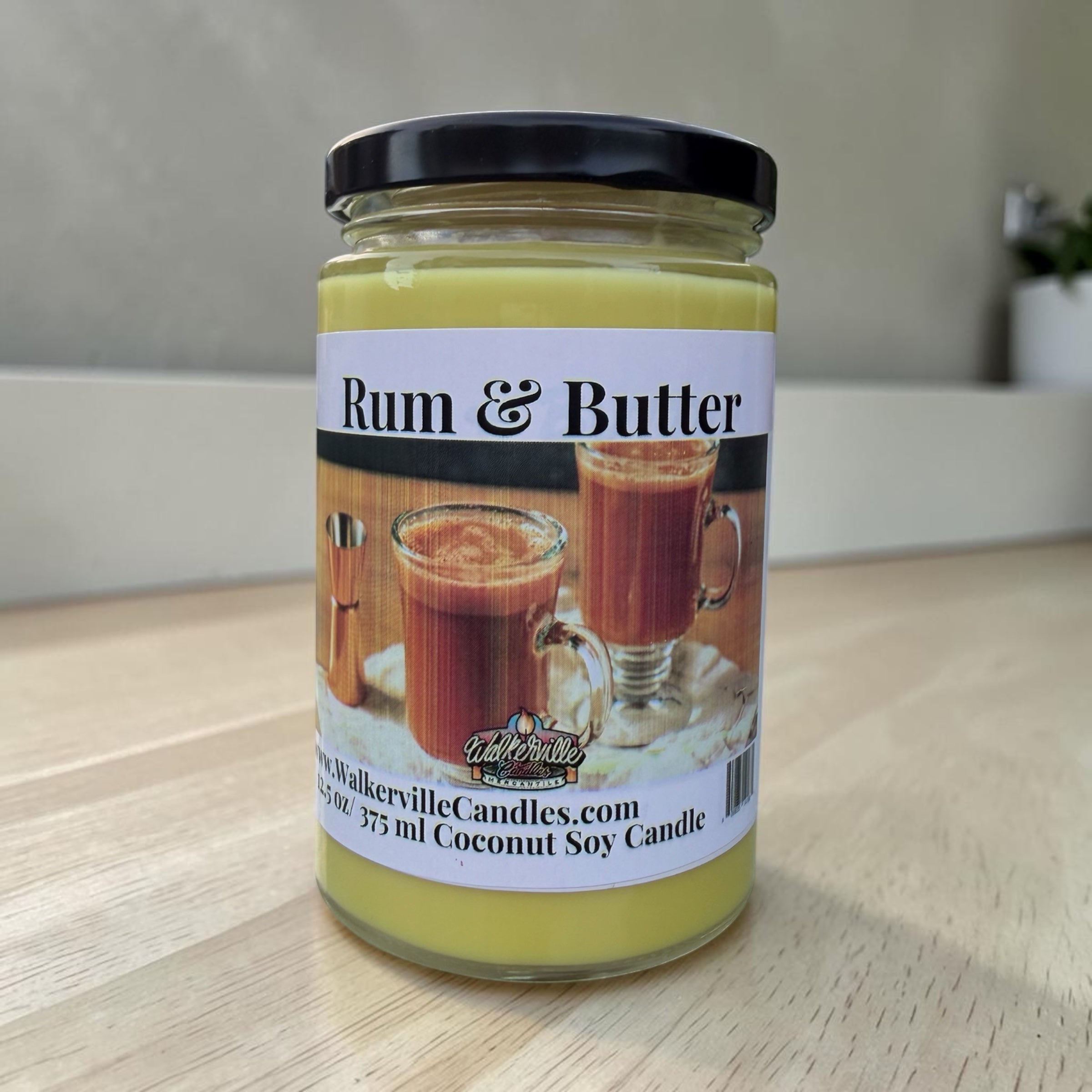 Rum & Butter Coconut Soy 12.5 oz/ 375 ml Candle Wood Wick