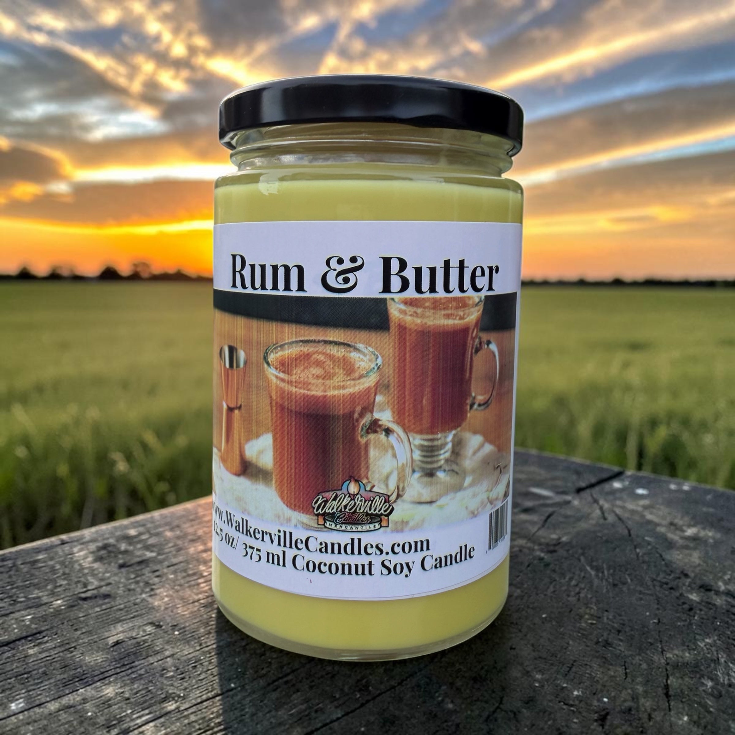 Rum & Butter Coconut Soy 12.5 oz/ 375 ml Candle Wood Wick