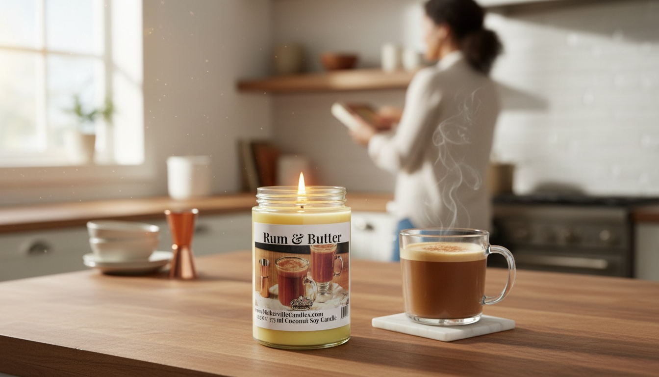 Rum & Butter Coconut Soy 12.5 oz/ 375 ml Candle Wood Wick
