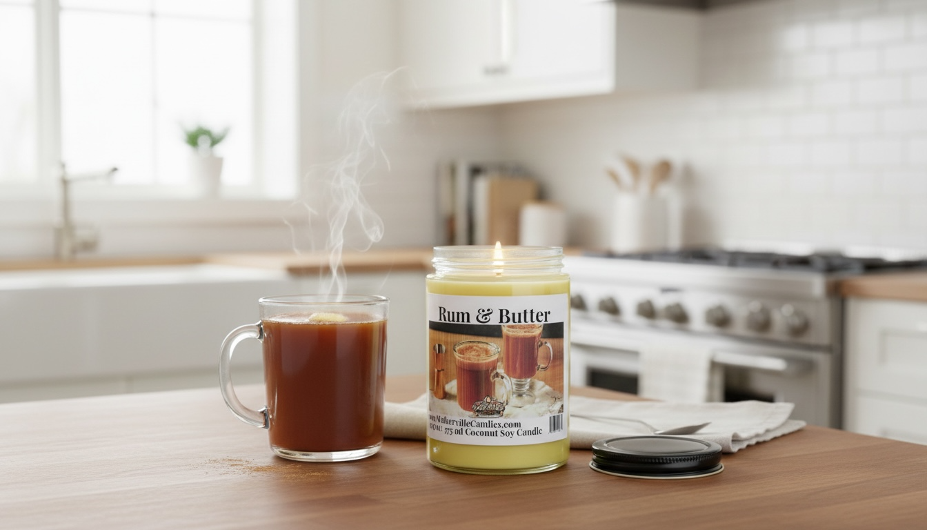 Rum & Butter Coconut Soy 12.5 oz/ 375 ml Candle Wood Wick