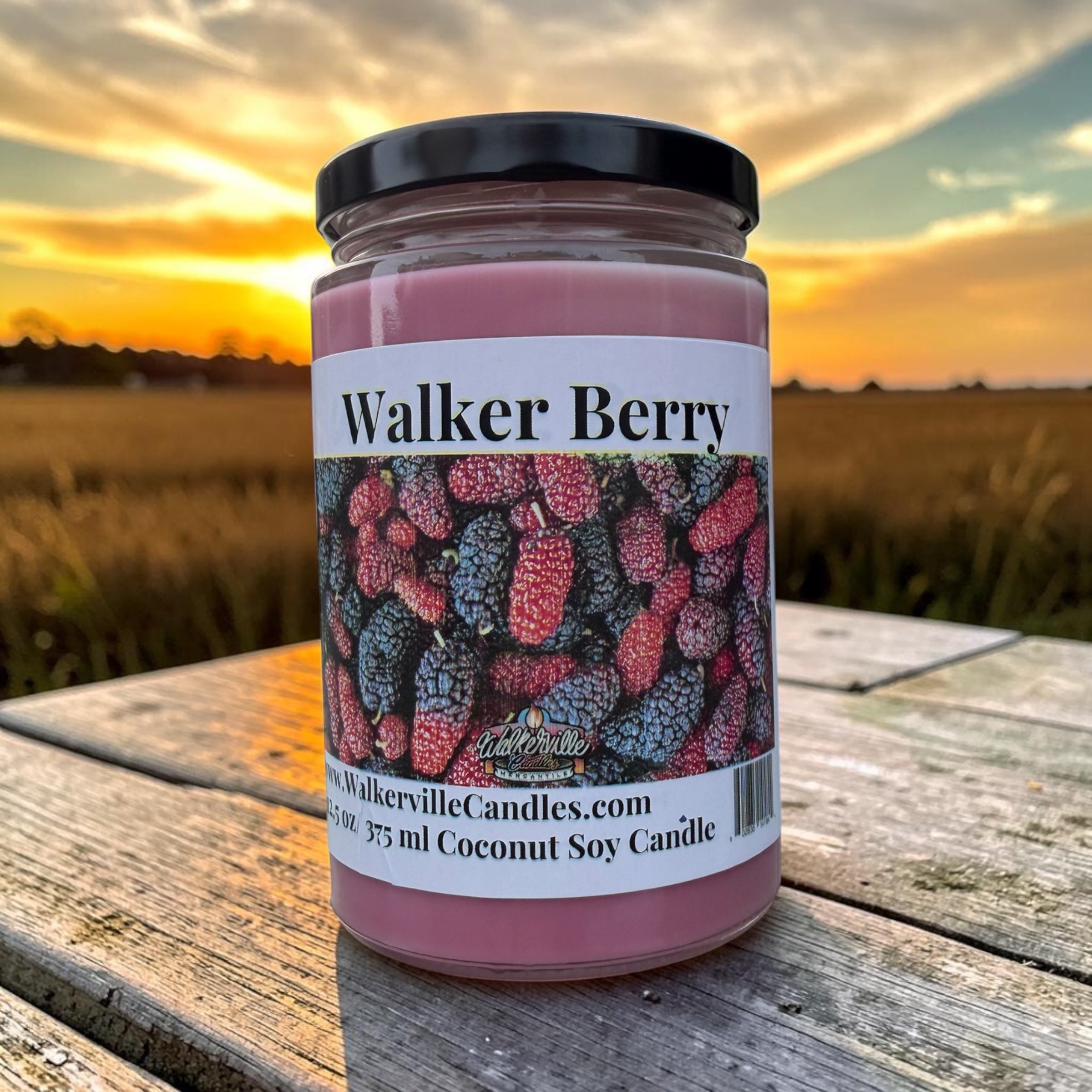 Walker Berry Coconut Soy 12.5 oz/ 375 ml Candle Wood Wick