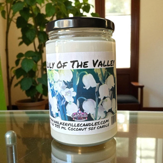 Lily of the Valley Vegan Coconut Soy 12 oz/ 355 ml Candle Hand-poured, Eco-friendly, Clean Burning, Floral