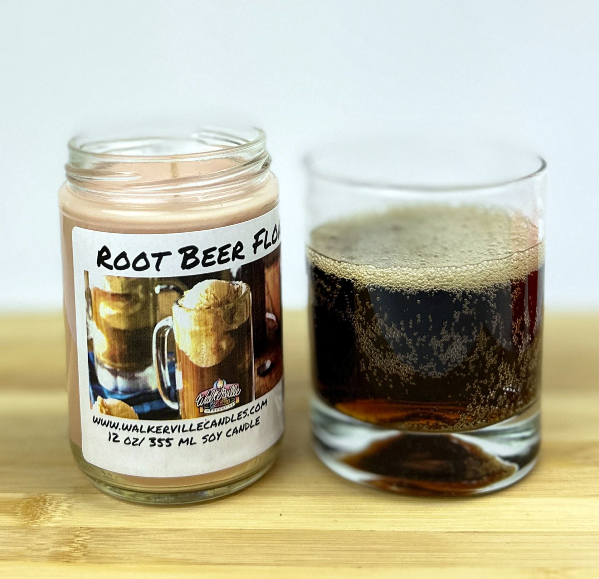Root Beer Float Vegan Coconut Soy 12 oz/ 355 ml Candle Hand-poured, Eco-friendly, Clean Burning, Bakery, Food, Drink Wood Wick