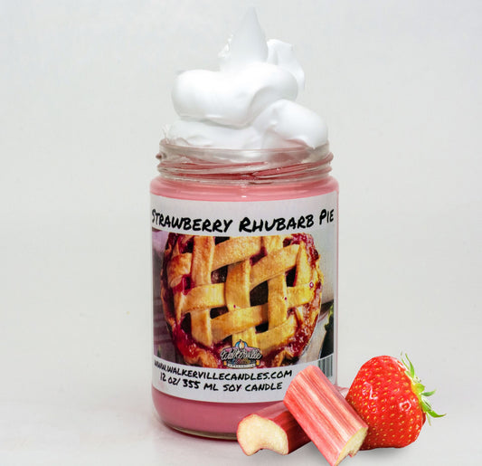 Strawberry Rhubarb Pie 100% Coconut Soy Eco-friendly 12 oz Candle