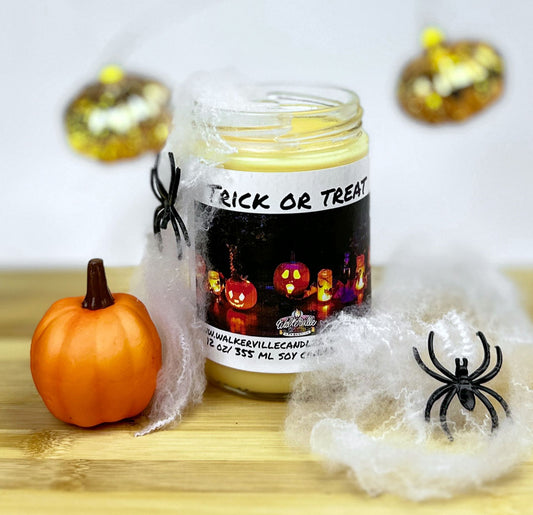 Trick Or Treat 100% Coconut Soy Eco-friendly 12 oz Candle Wood Wick