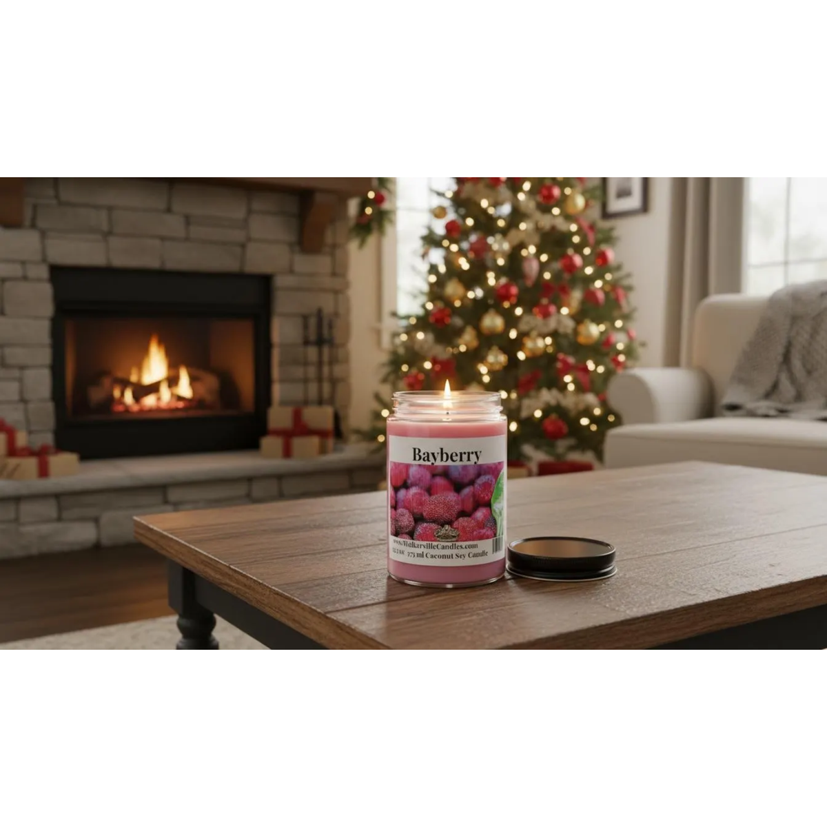 Bayberry Coconut Soy 12.5 oz/ 375 ml Candle Wood Wick