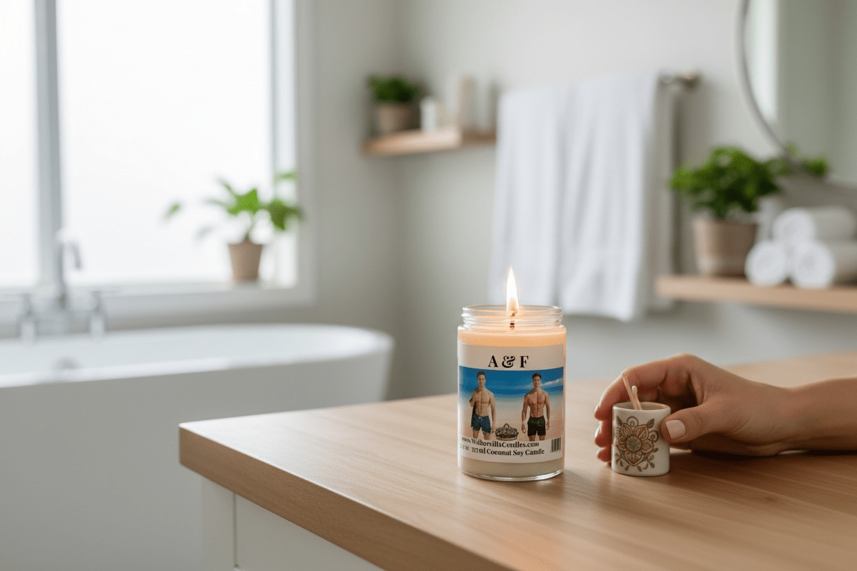 A & F Coconut Soy 12.5 oz/ 375 ml Candle Wood Wick - Walkerville Candles