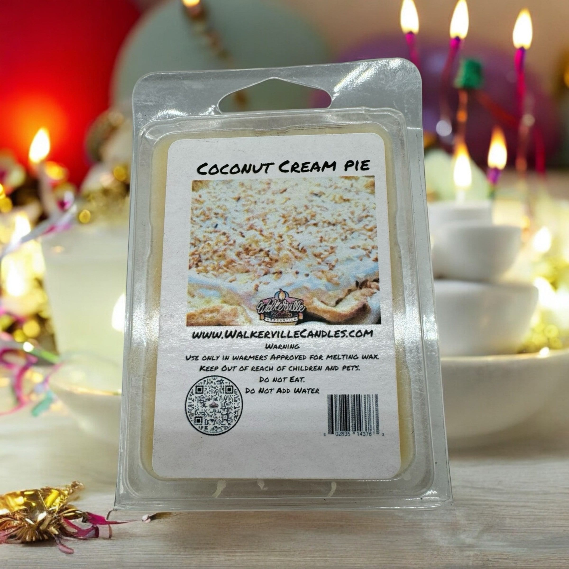 Coconut Cream Pie Vegan Soy wax, Hand-poured, Eco-friendly Bakery Clean Wax Melt
