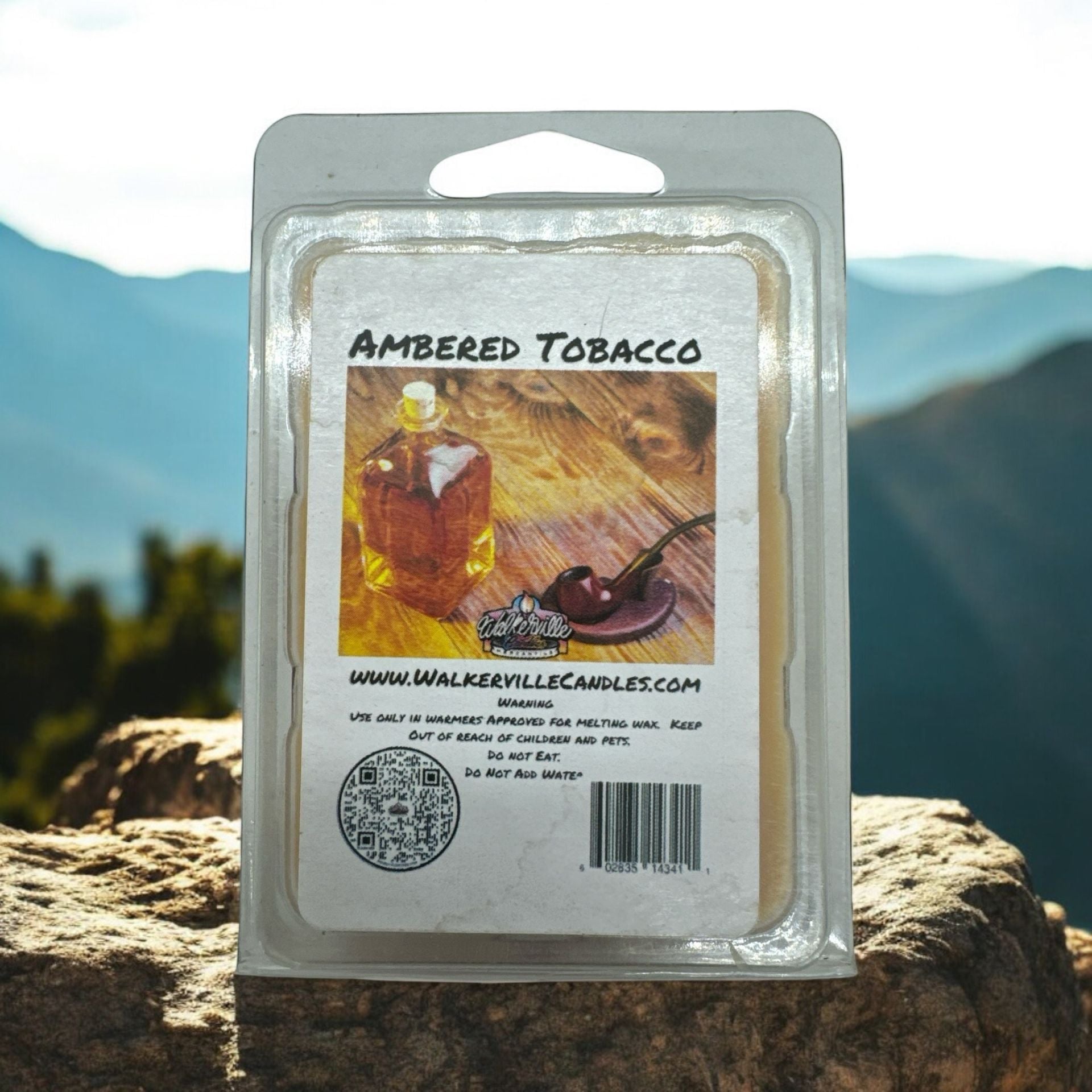 Ambered Tobacco Vegan Soy wax, Hand-poured, Eco-friendly Clean Woodsy Wax Melt